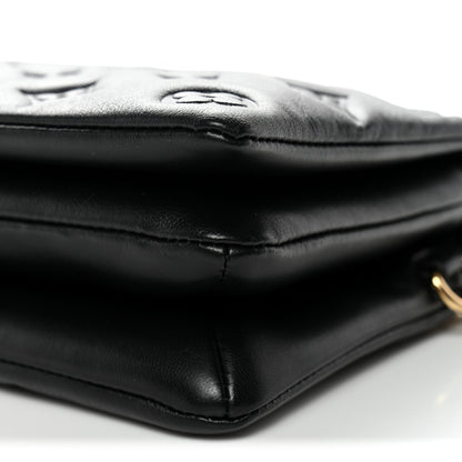 Louis Vuitton Lambskin Embossed Monogram Pochette Coussin Black 9 of 9