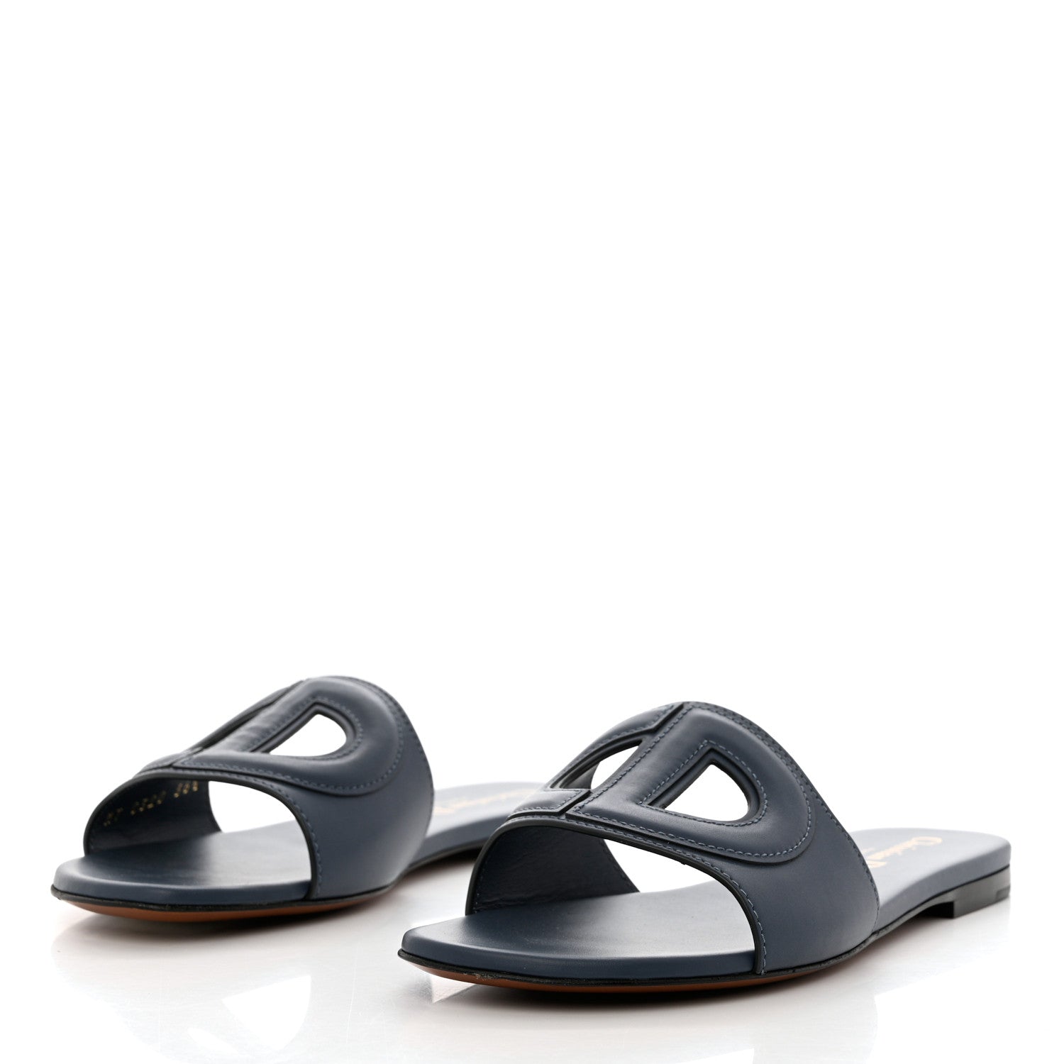 Christian Dior Calfskin D-Club Mule Sandal 36.5 Dark Denim 3 of 8