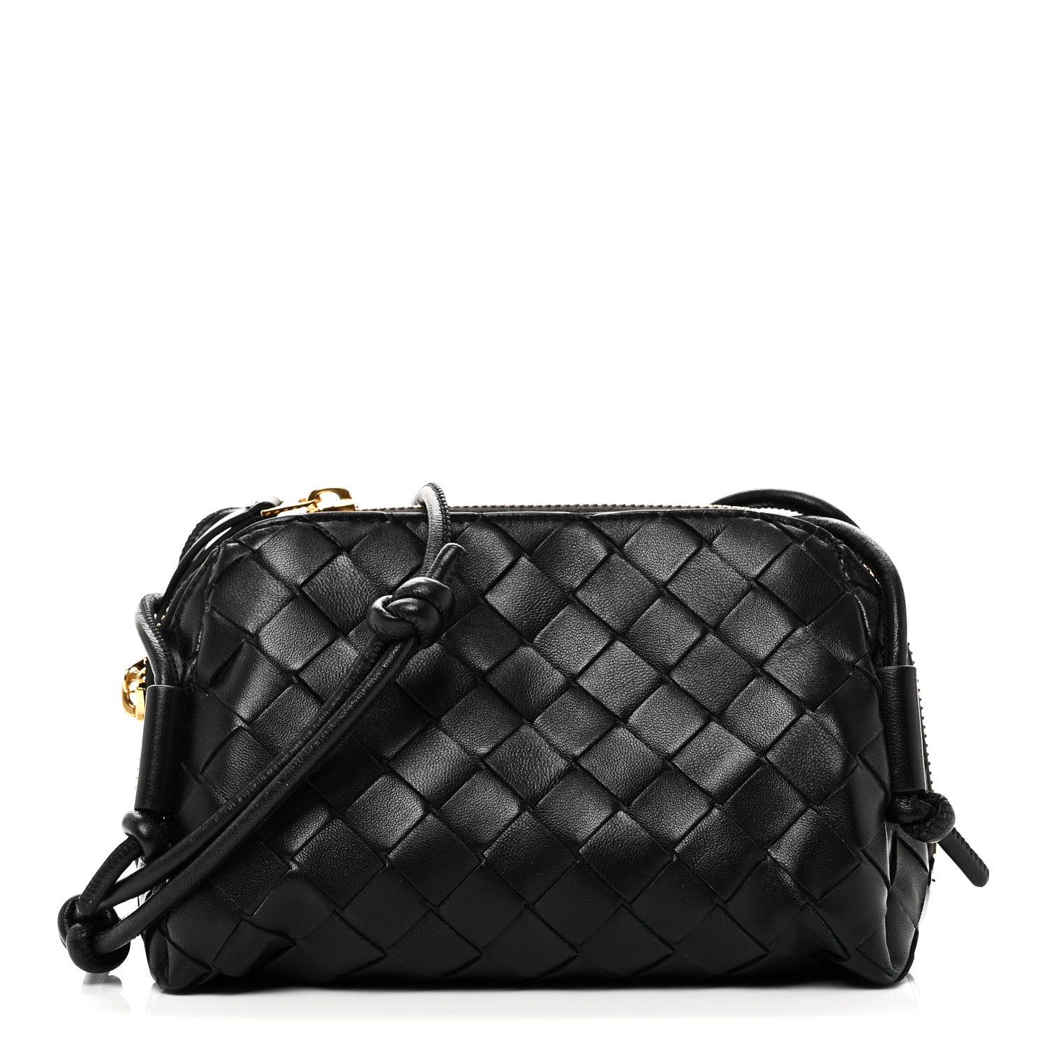Bottega Veneta Calfskin Intrecciato Small Loop Top Handle Black 1 of 9
