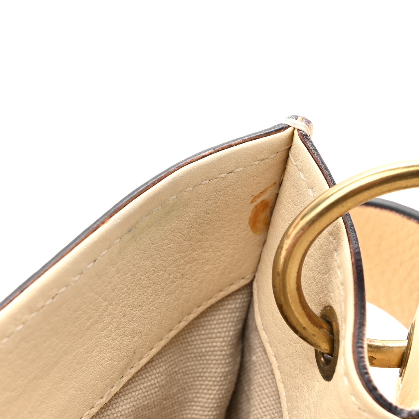 Calfskin Bamboo Top Handle Hobo Ivory