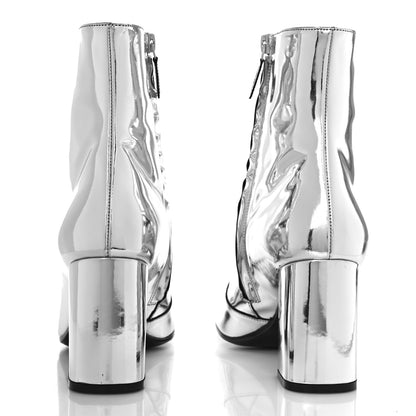 Balenciaga Miroir Calfskin Ankle Booties 39 Argent 5 of 9
