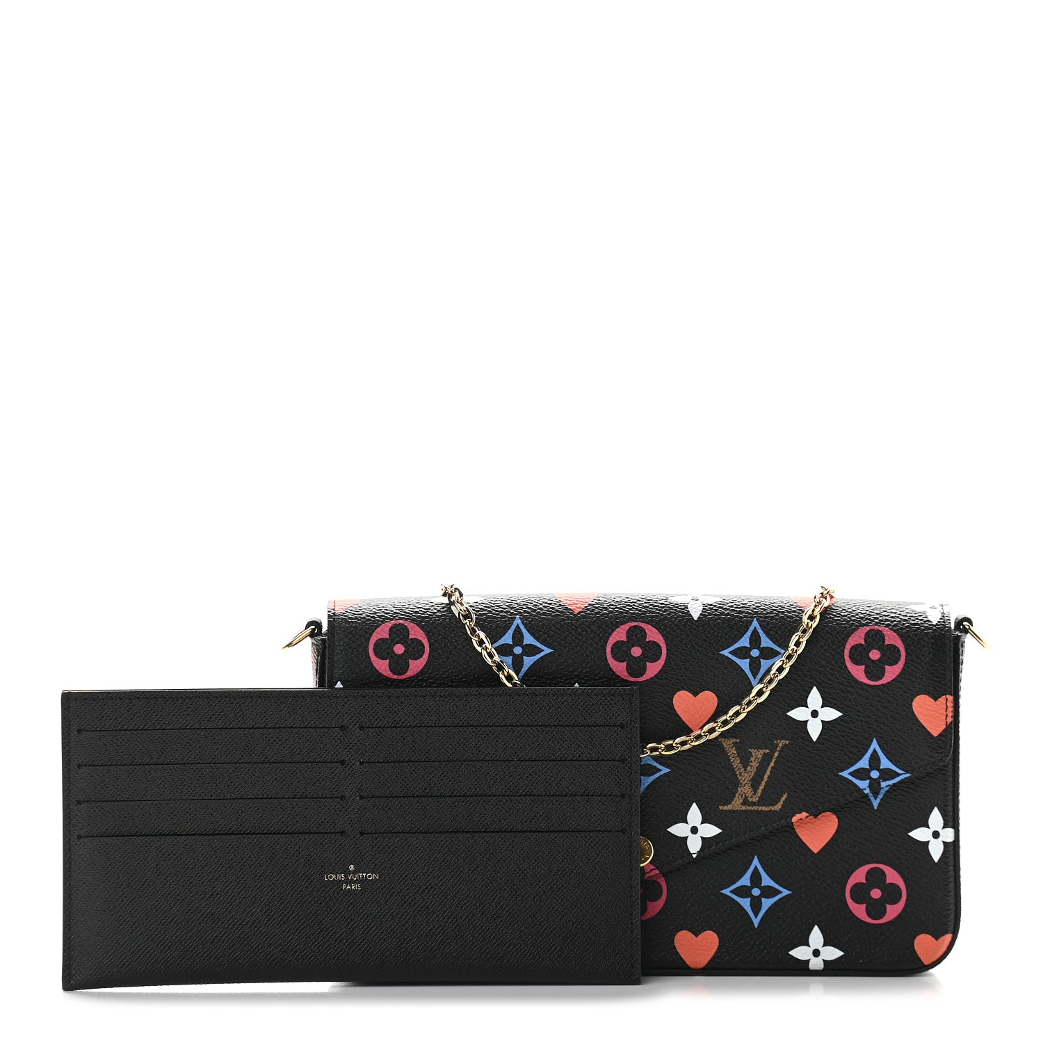 Louis Vuitton Game On Felicie Chain Wallet Black 1 of 9