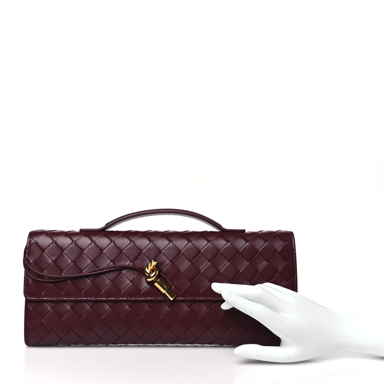 Bottega Veneta Nappa Intrecciato Long Andiamo Top Handle Barolo 2 of 9