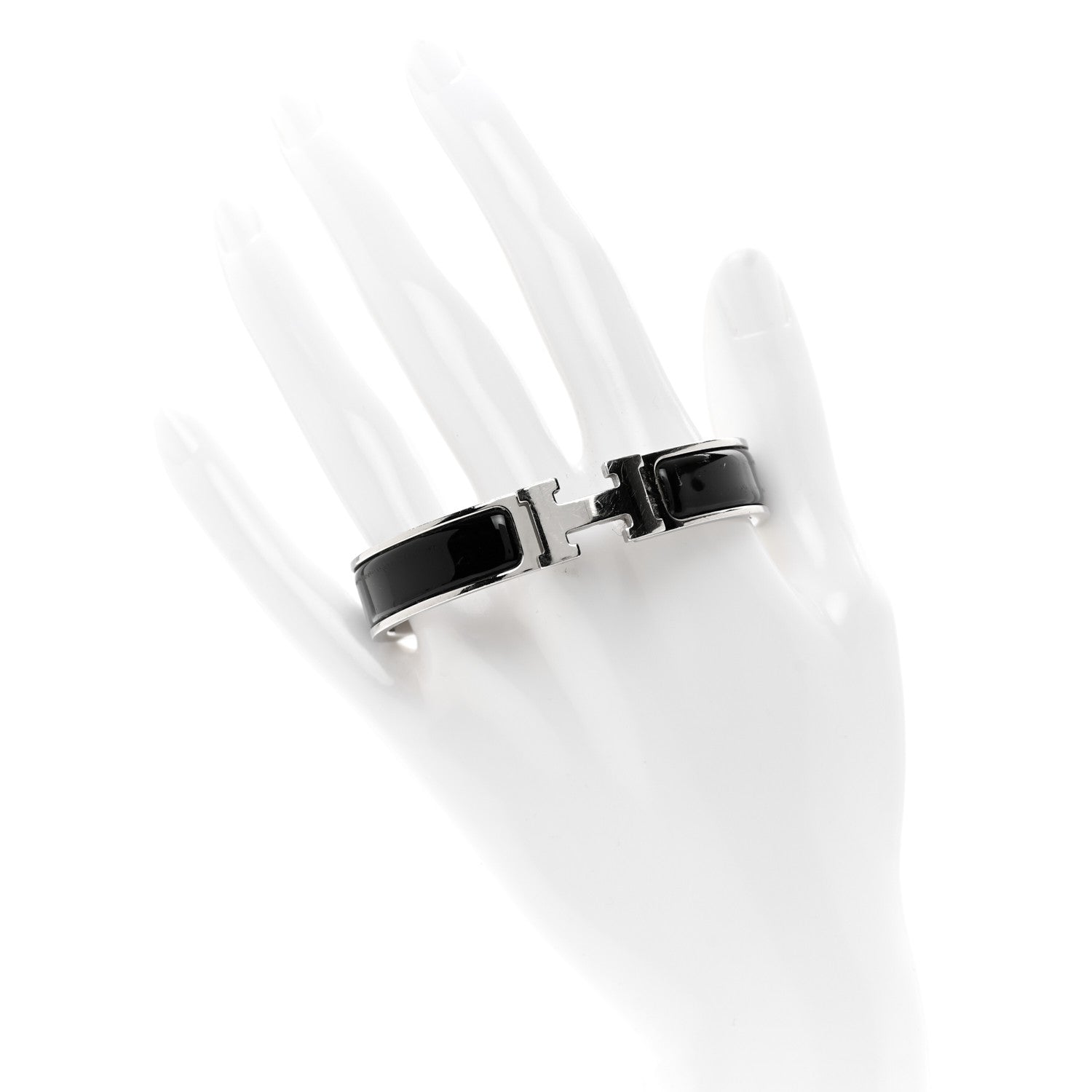 Hermes Enamel Narrow Clic Clac H Bracelet PM Black 2 of 4