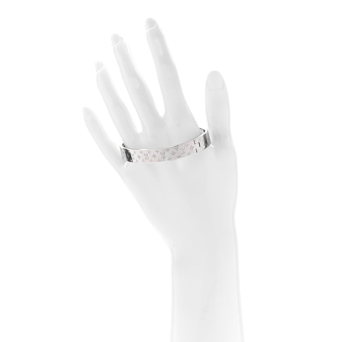 Brass Palladium Plated Nanogram Cuff M Silver