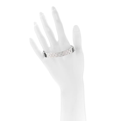 Louis Vuitton Brass Palladium Plated Nanogram Cuff M Silver 2 of 7