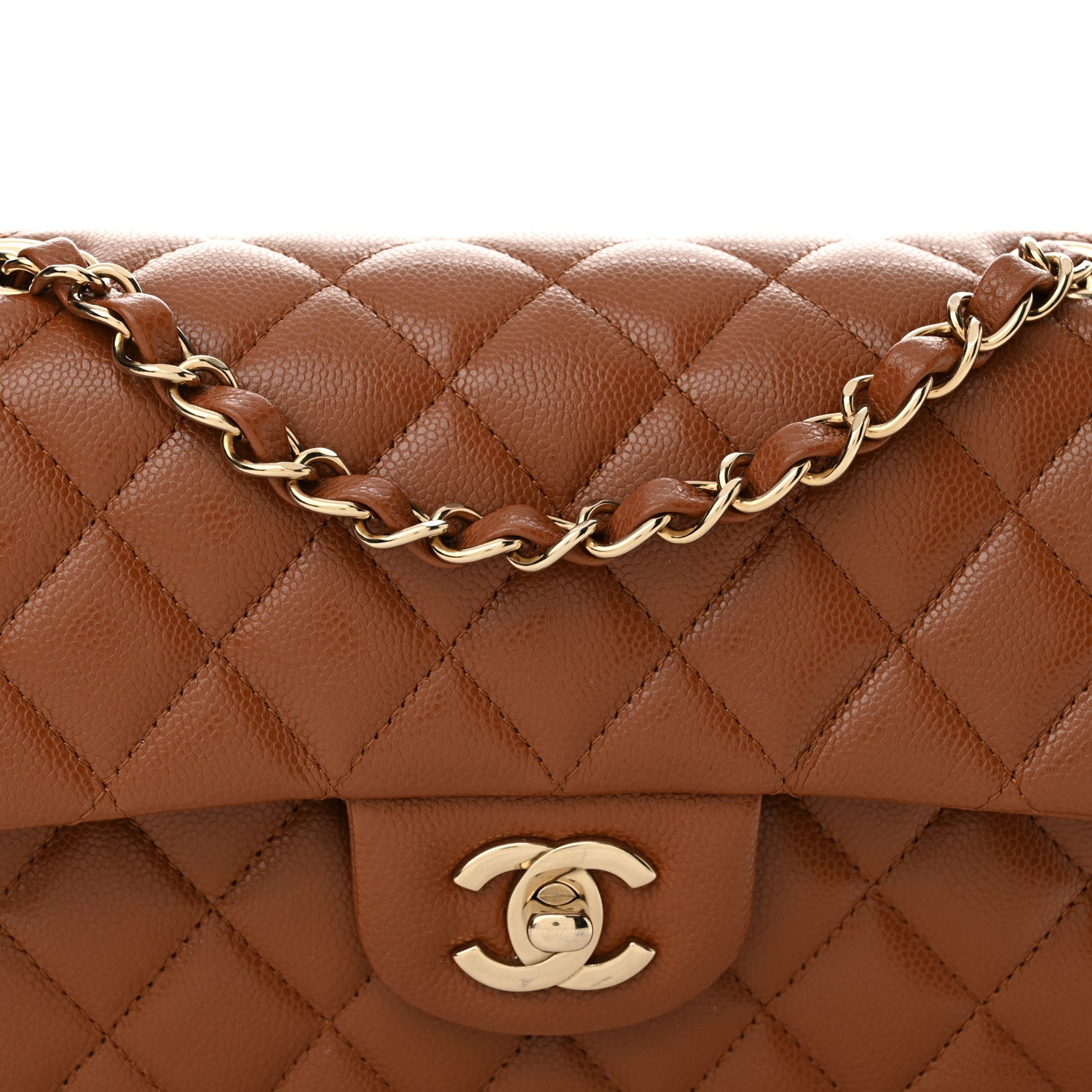 Chanel Caviar Quilted Small Double Flap Light Brown 8 of 11