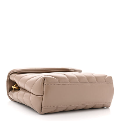 Saint Laurent Calfskin Y Quilted Monogram Toy Loulou Crossbody Bag Dusty Grey 4 of 10