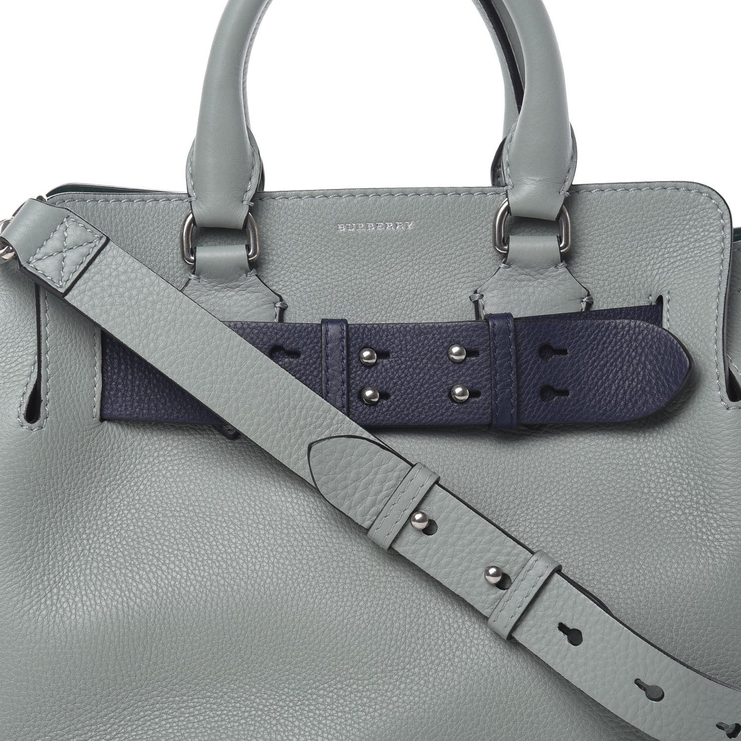 Soft Grain Calfskin Small Belt Bag Grey Blue