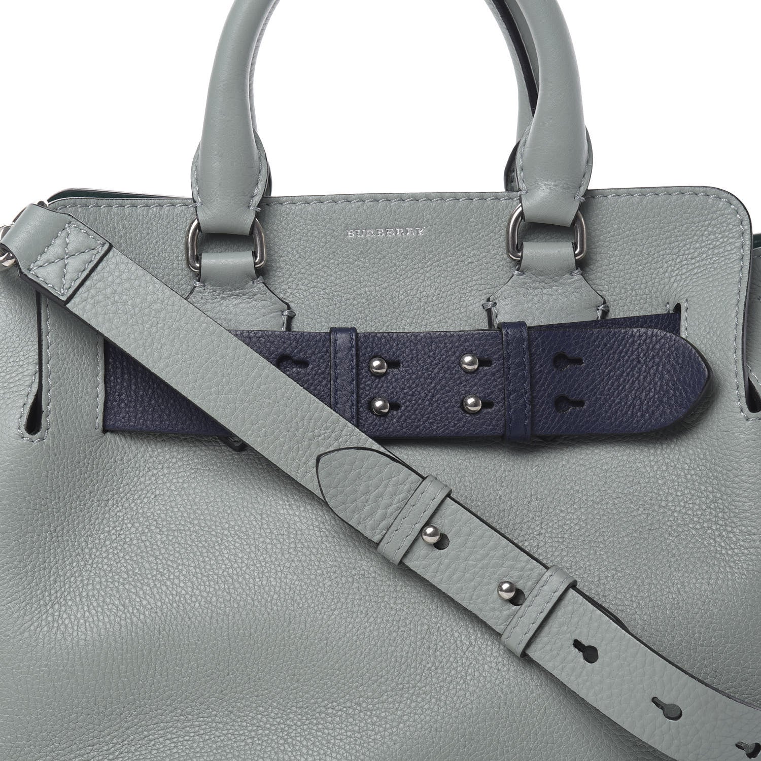 Burberry Soft Grain Calfskin Small Belt Bag Grey Blue 10 of 16