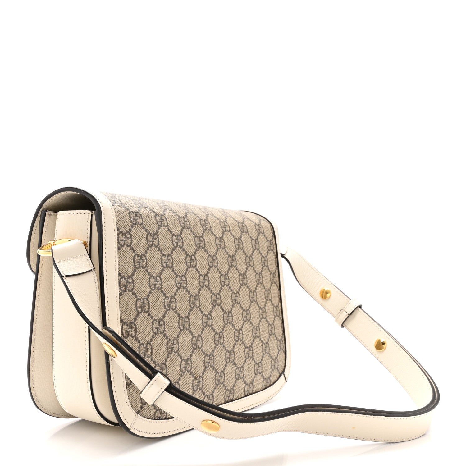 Gucci GG Supreme Monogram Horsebit 1955 Shoulder Bag Beige Mystic White 3 of 11