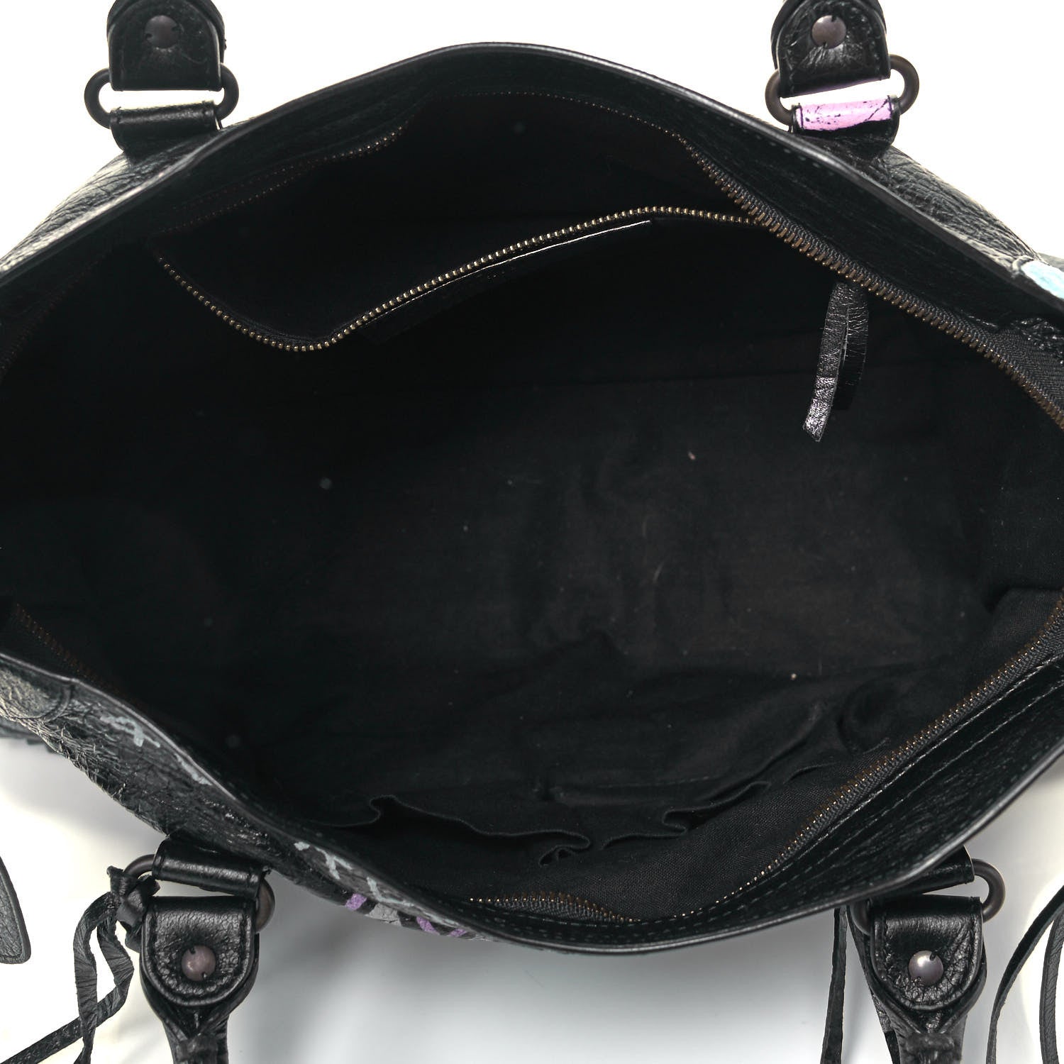Balenciaga Agneau Graffiti All Over Classic Hardware City Black Multicolor 5 of 9