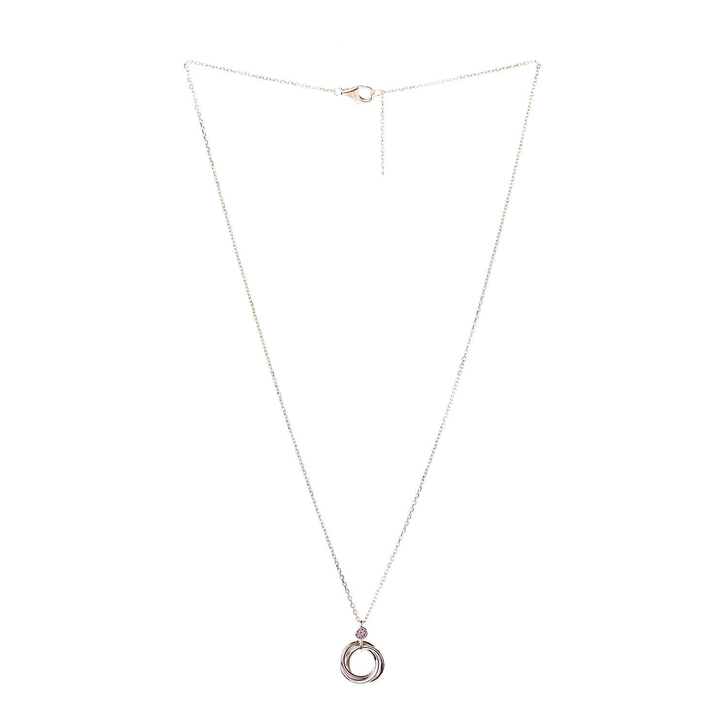 Cartier 18K Pink Yellow White Gold Pink Spinel Trinity Pendant Necklace 3 of 6