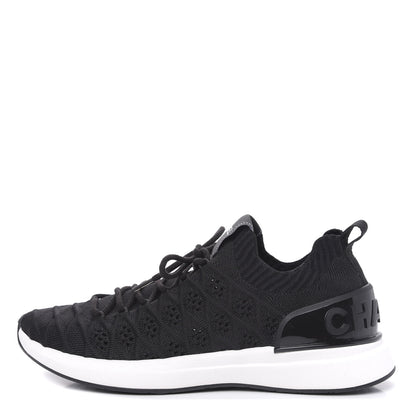 Chanel Fabric Logo Sneakers 38 Black 1 of 7