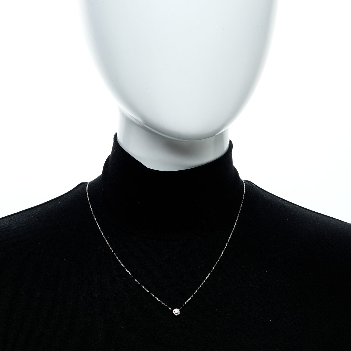 18K White Gold Diamond .24ct Diamonds by the Inch Pendant Necklace