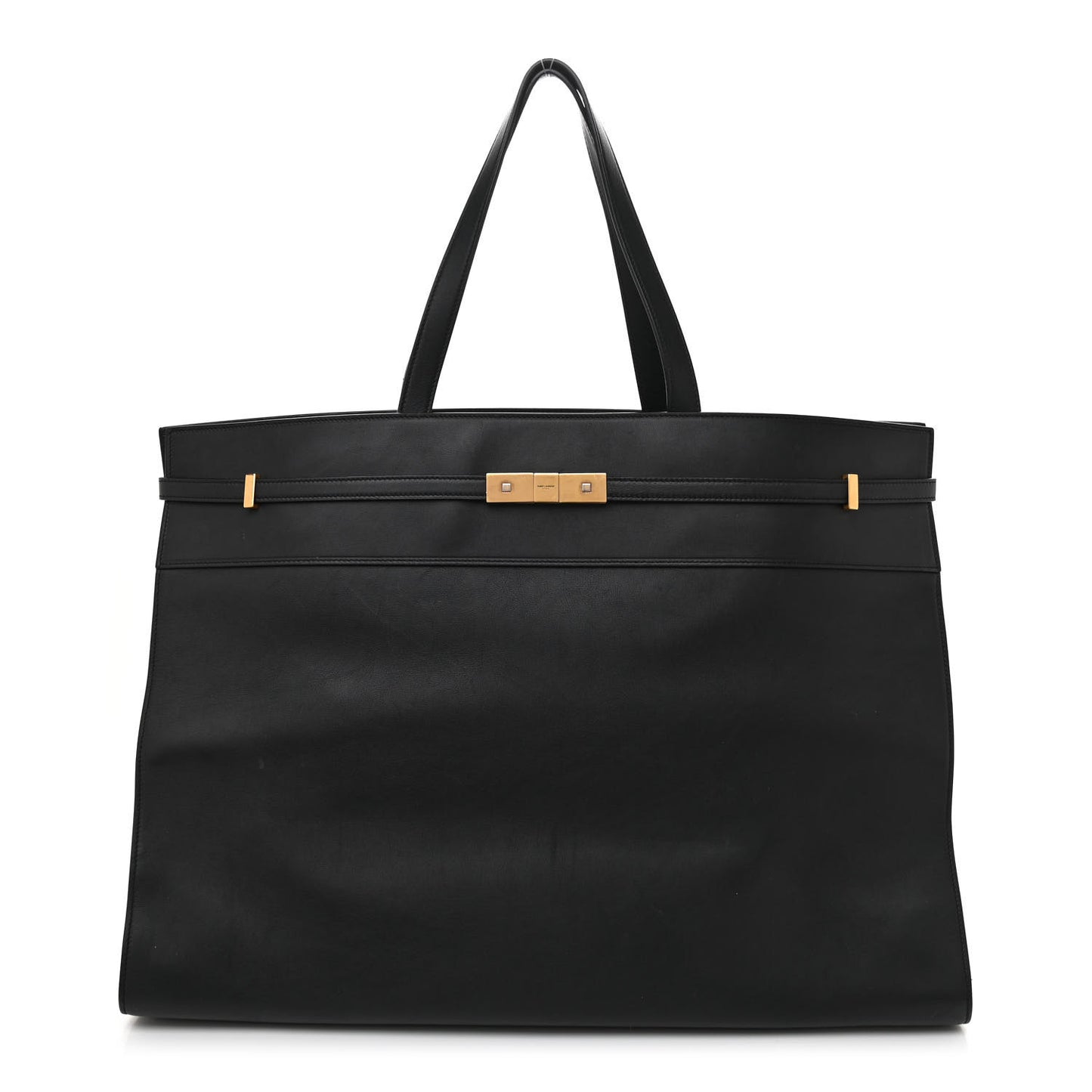 Calfskin Large Manhattan Shopper Tote Black