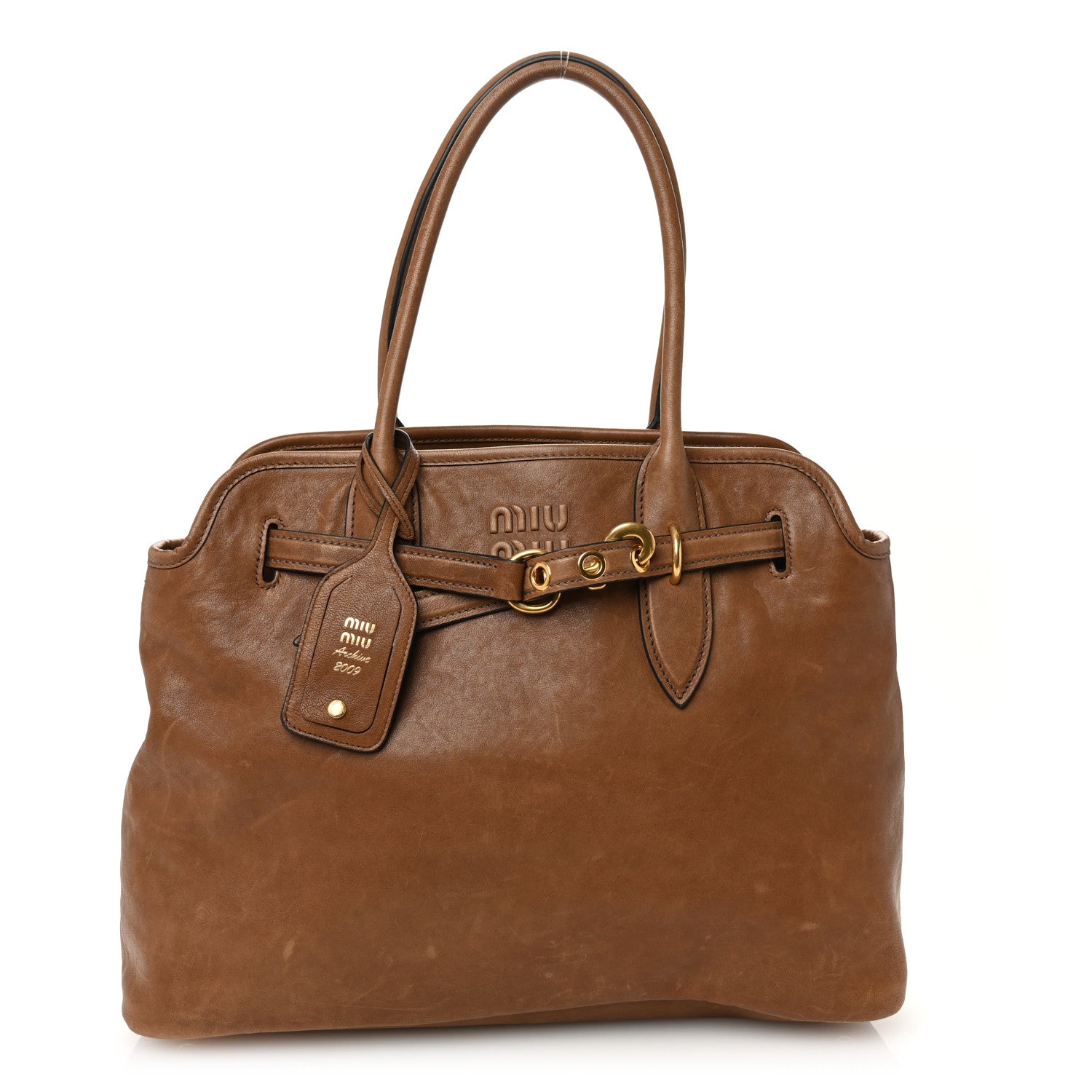 Miu Miu Nappa Medium Aventure Bag Rovere 1 of 9