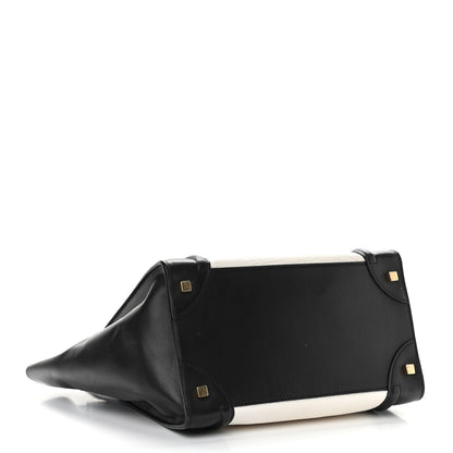 Celine Bullhide Calfskin Mini Bi-Color Luggage Black White 4 of 12