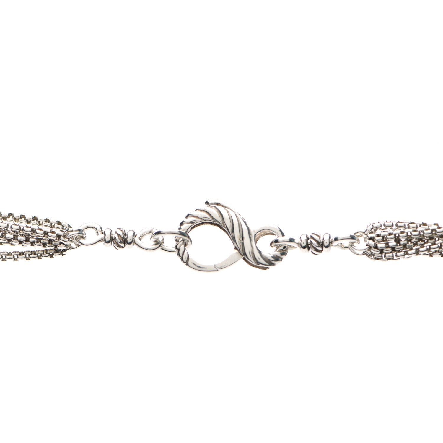 David Yurman Sterling Silver Multi Strand Cable Curb Link Necklace 4 of 5