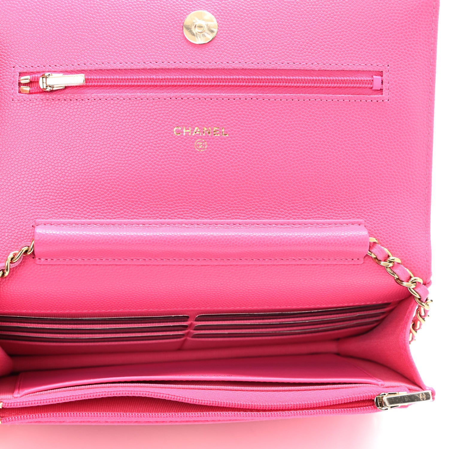 Chanel Caviar Quilted Wallet On Chain WOC Fuchsia 5 of 12
