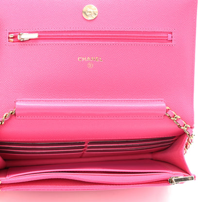 Chanel Caviar Quilted Wallet On Chain WOC Fuchsia 5 of 12