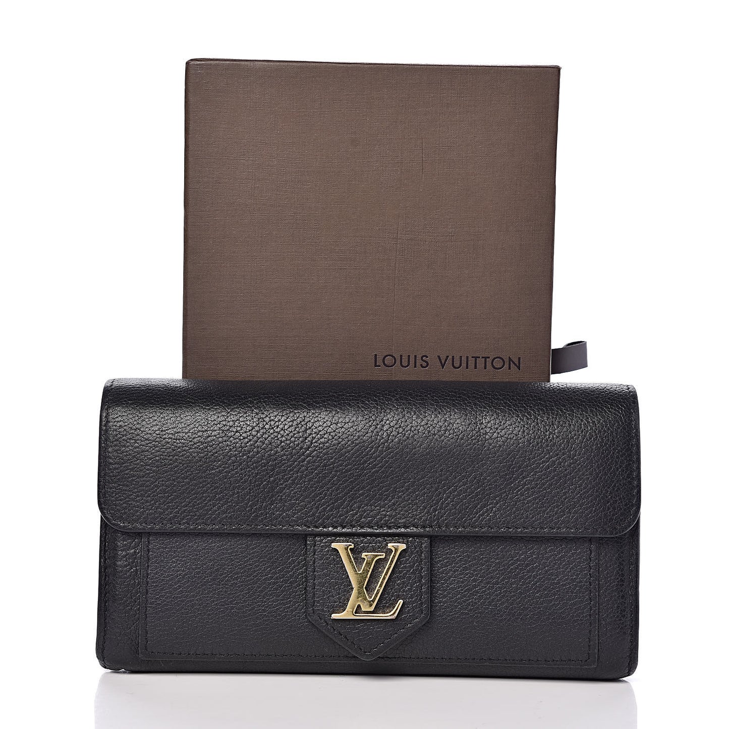 Calfskin Lockme Wallet Black