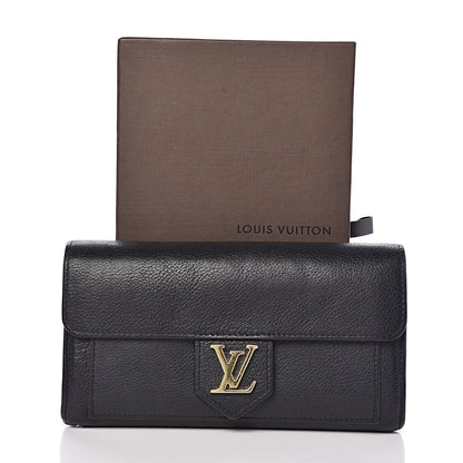 Louis Vuitton Calfskin Lockme Wallet Black 10 of 10