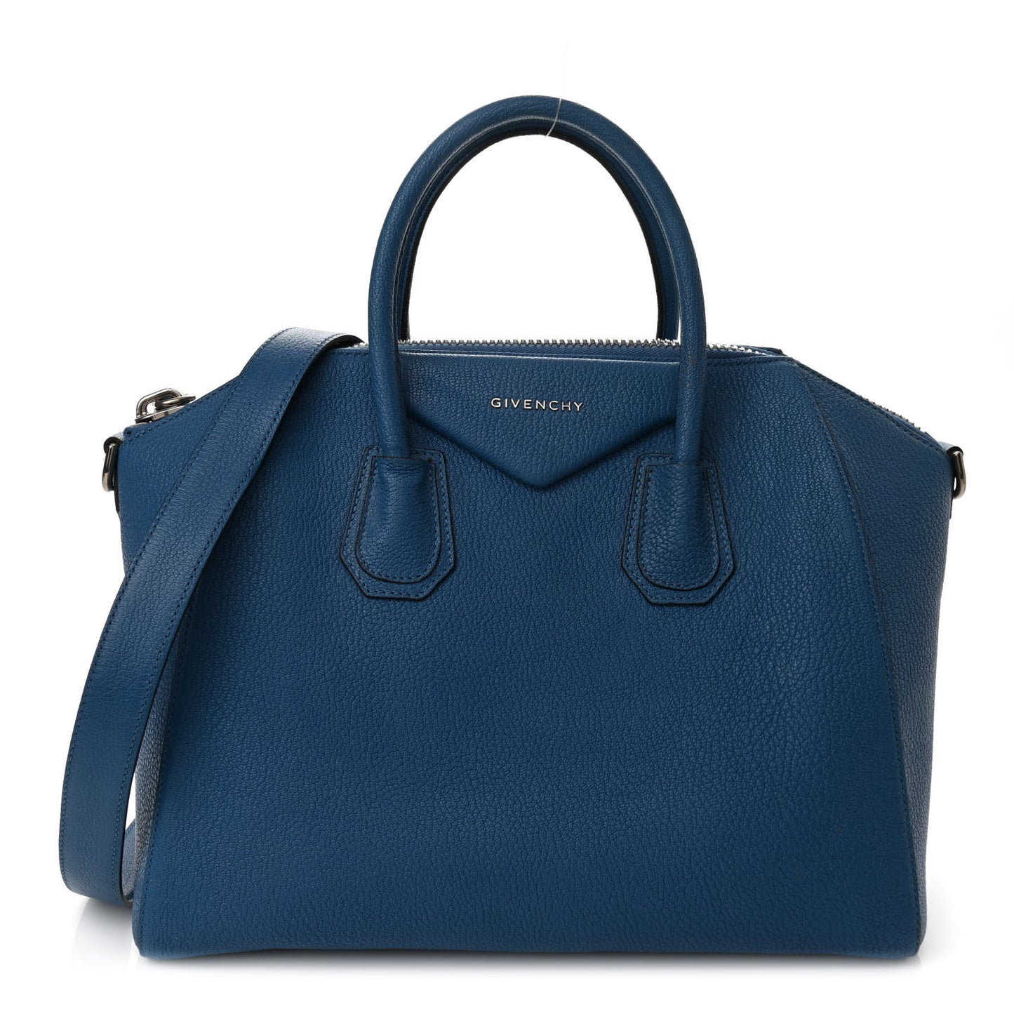 Sugar Goatskin Medium Antigona Petrol Blue