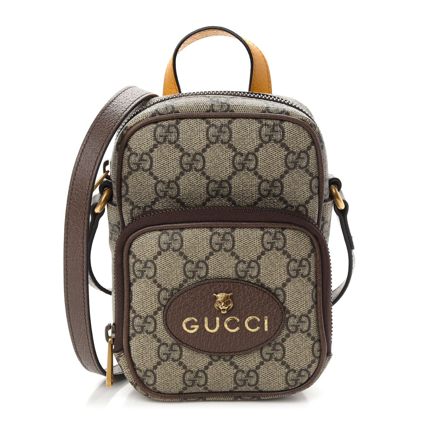 GG Supreme Monogram Mini Neo Vintage Double Zip Messenger Bag Beige New Acero Crop