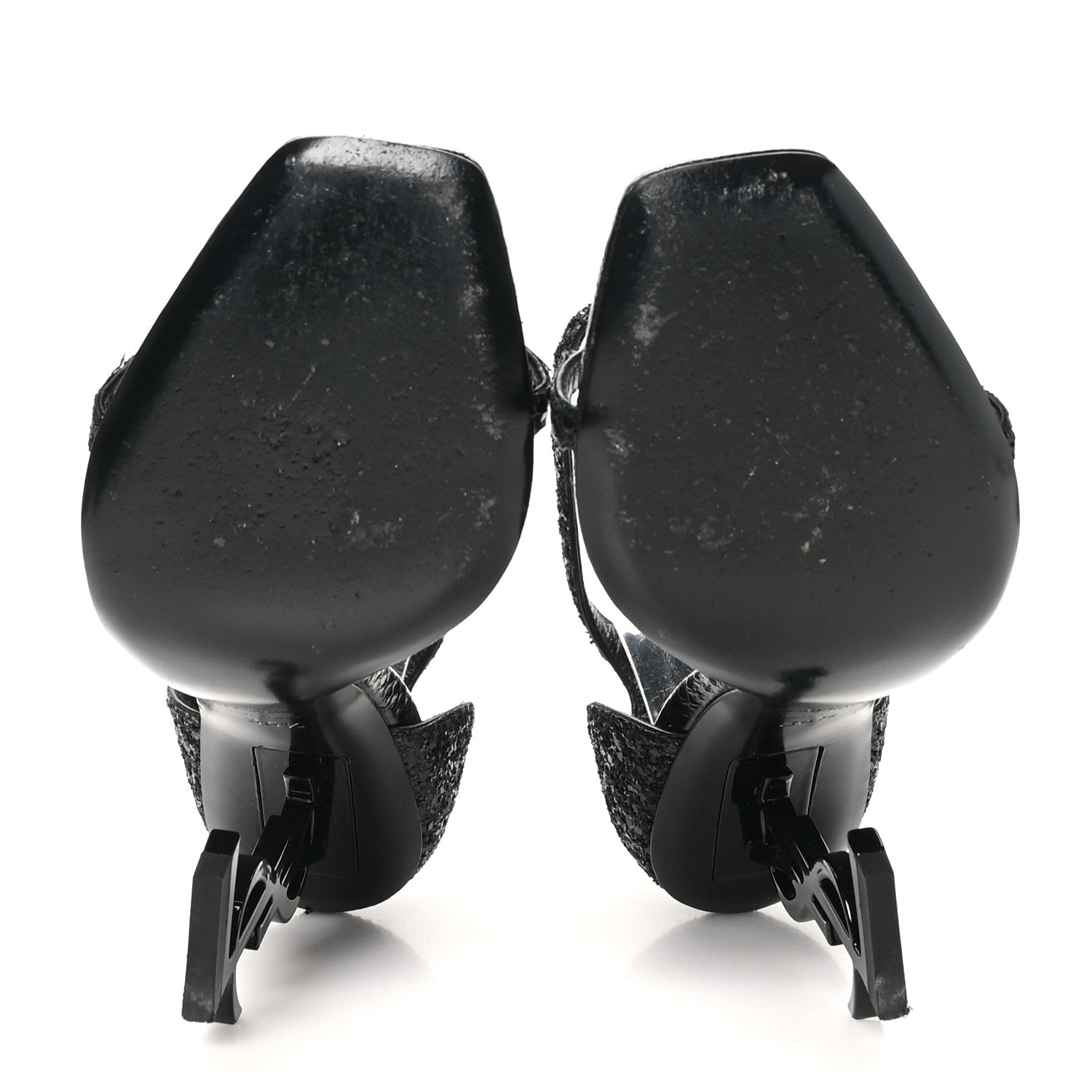 Saint Laurent Glitter Opyum 110 Sandals 36.5 Black 6 of 11