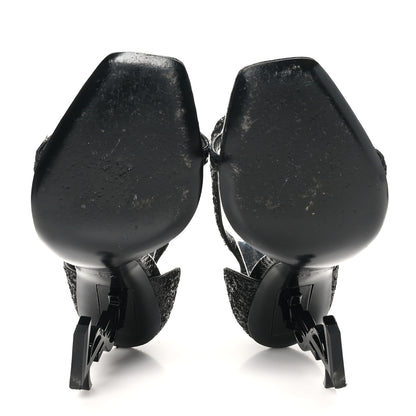 Saint Laurent Glitter Opyum 110 Sandals 36.5 Black 6 of 11