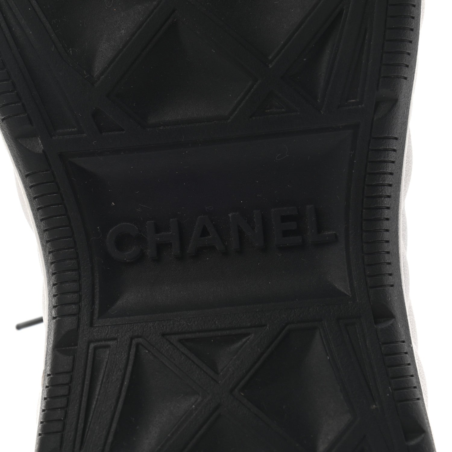 Chanel Fabric Calfskin Suede CC Sneakers 40 White Black 7 of 8