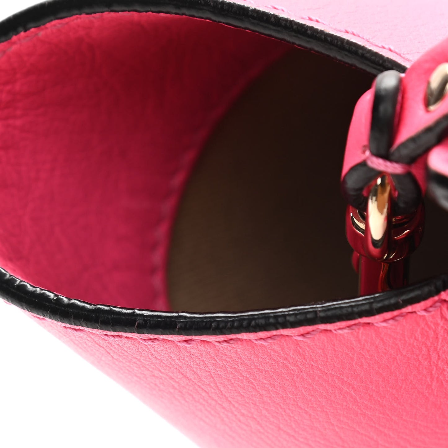 Vitello Small Rockstud Double Handle Tote Fuxia Fluo