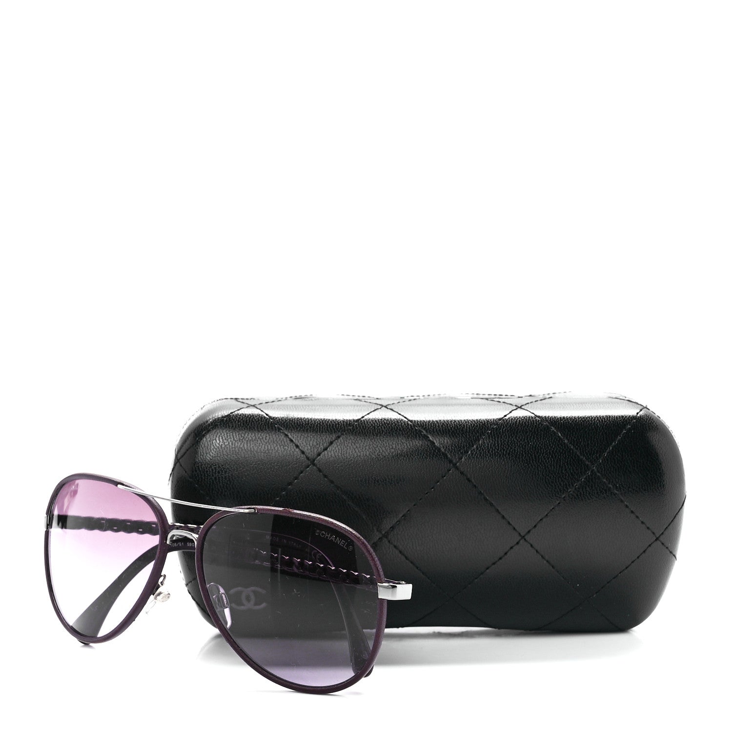 Chanel Polarized Pilot Winter Sunglasses 4219-Q Purple 8 of 8