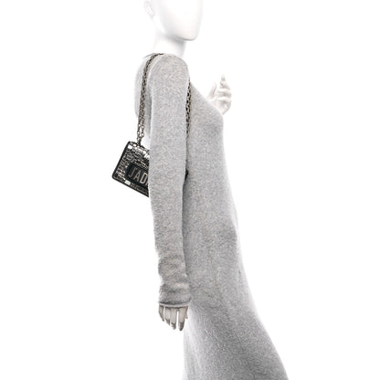 Christian Dior Smooth Calfskin Embroidered Mosaic of Mirrors Mini J'Adior Chain Flap Bag Black 2 of 9