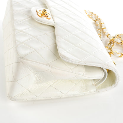 Chanel Lambskin Quilted Medium Double Flap White 15 of 15