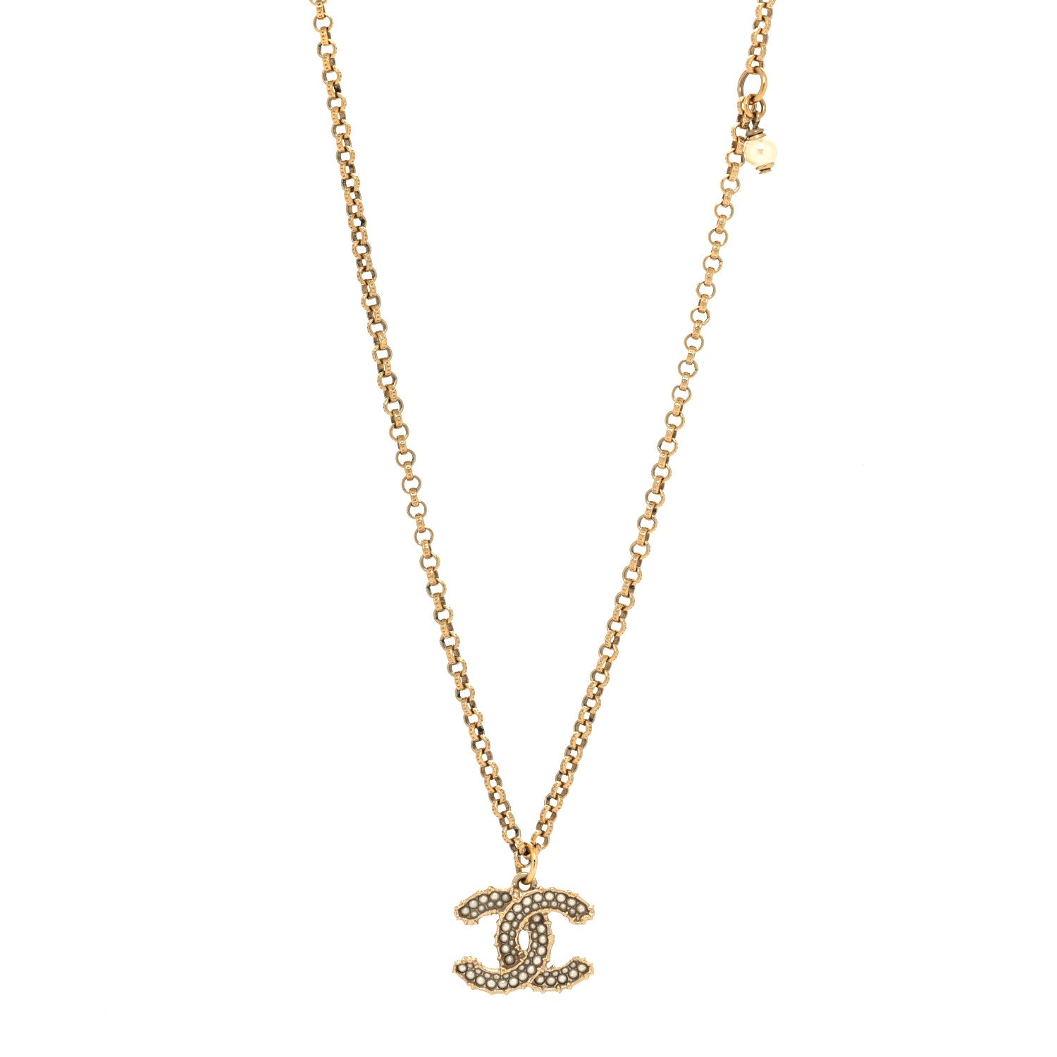 Chanel Pearl CC Camellia Express Necklace Gold 1 of 5