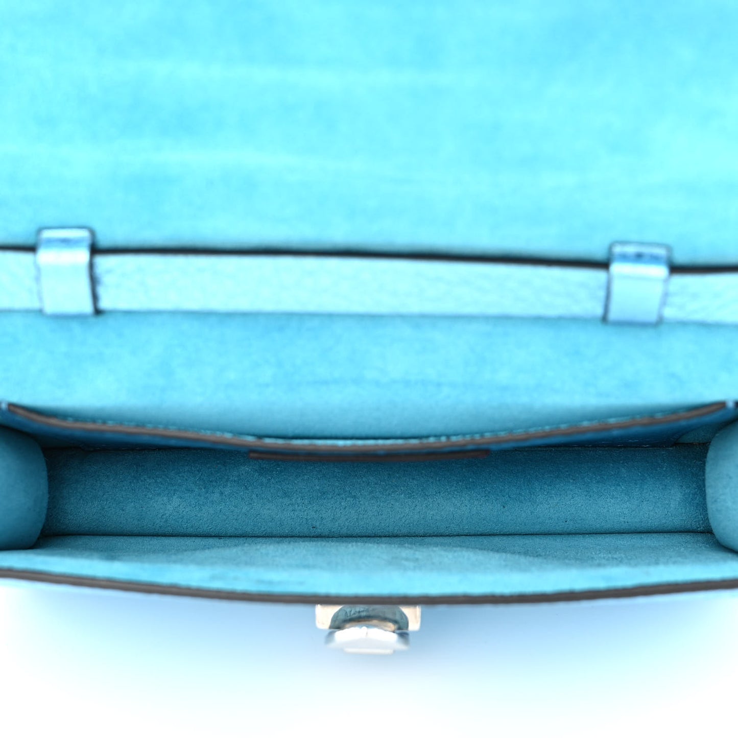 Metallic Pebbled Calfskin Small Rockstud Overlay Flap Shoulder Bag Cerulean