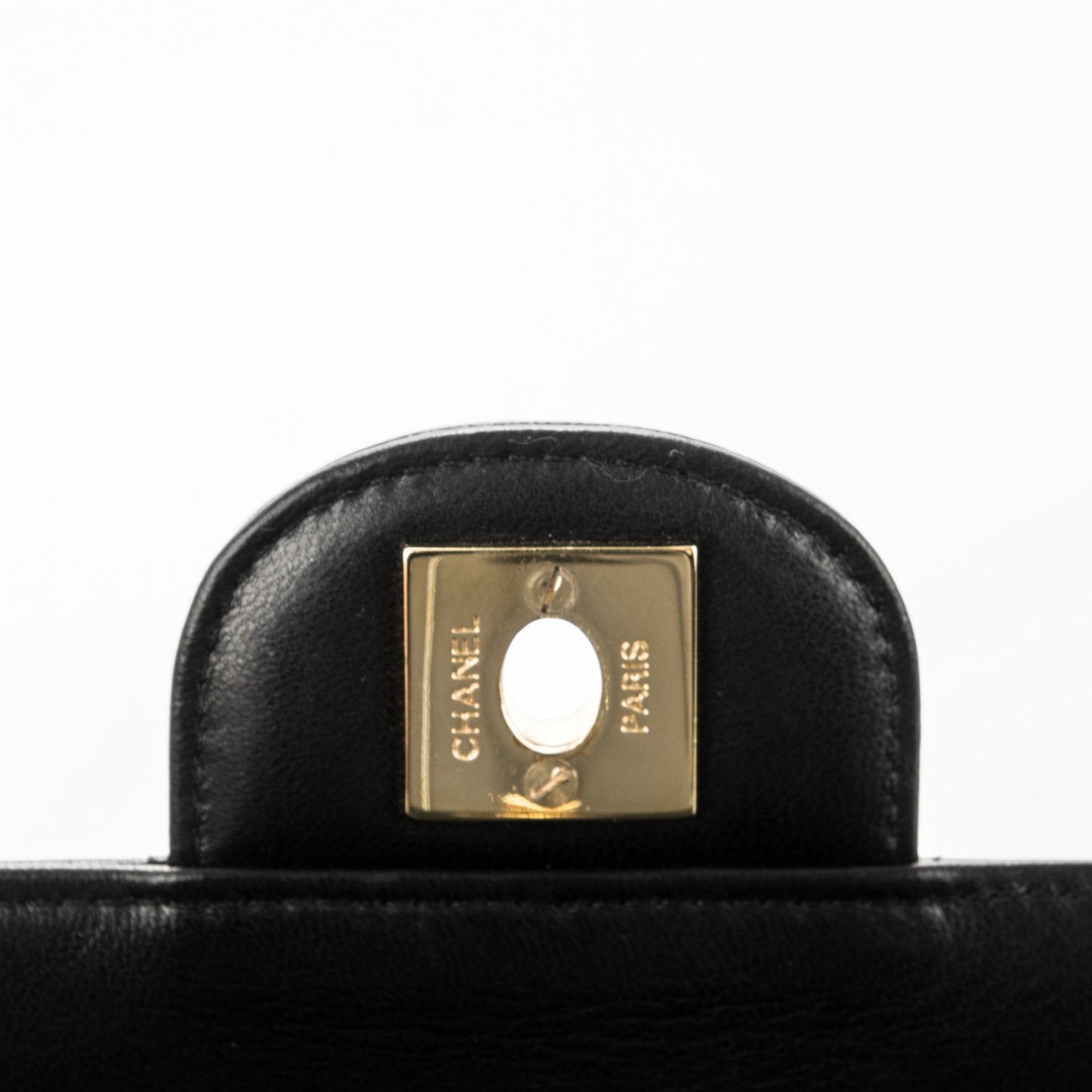Lambskin Quilted East West Chocolate Bar Flap Black