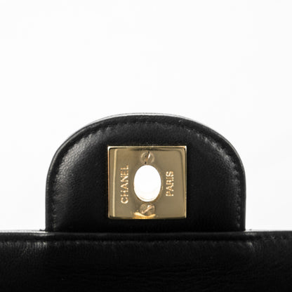 Chanel Lambskin Quilted East West Chocolate Bar Flap Black 6 of 8