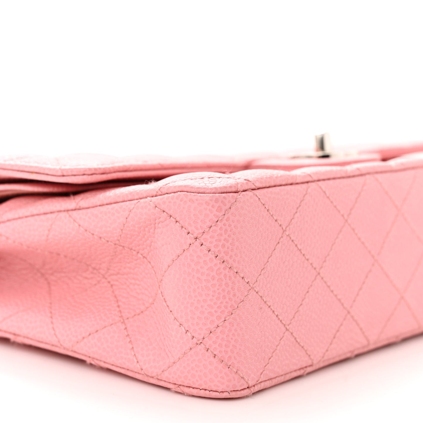Caviar Quilted Medium Double Flap Pink
