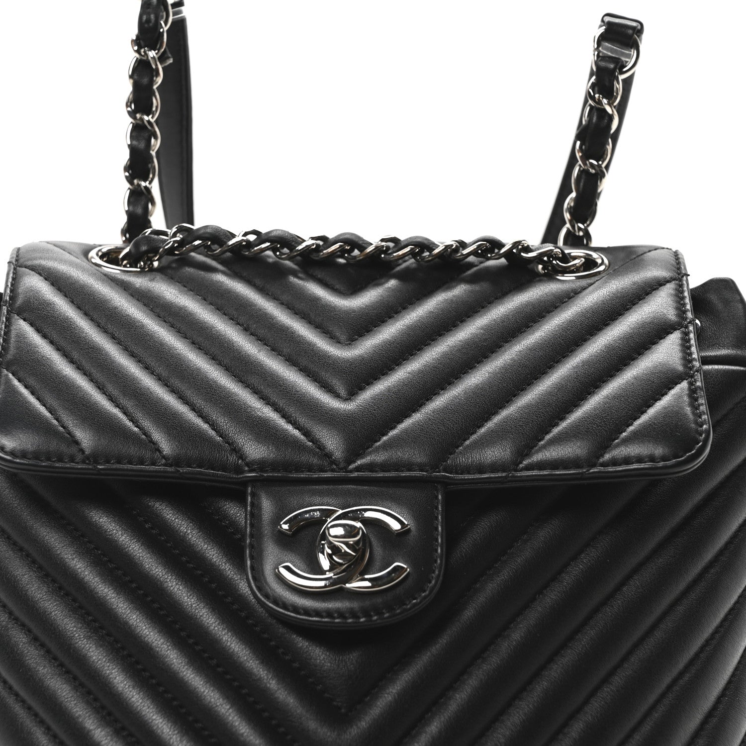 Chanel Lambskin Chevron Quilted Small Urban Spirit Backpack Black 8 of 10