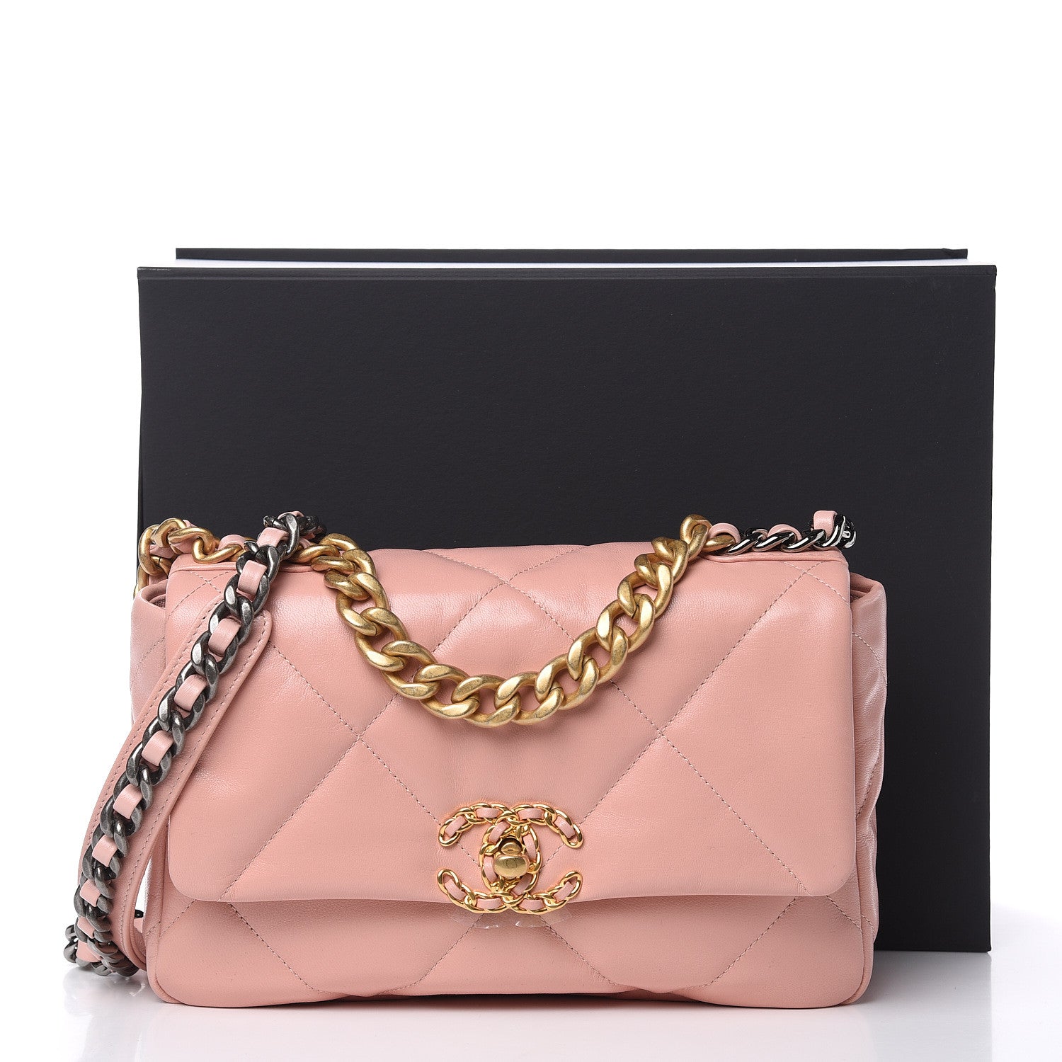 Chanel Goatskin Quilted Medium 19 Flap Light Pink 10 of 10