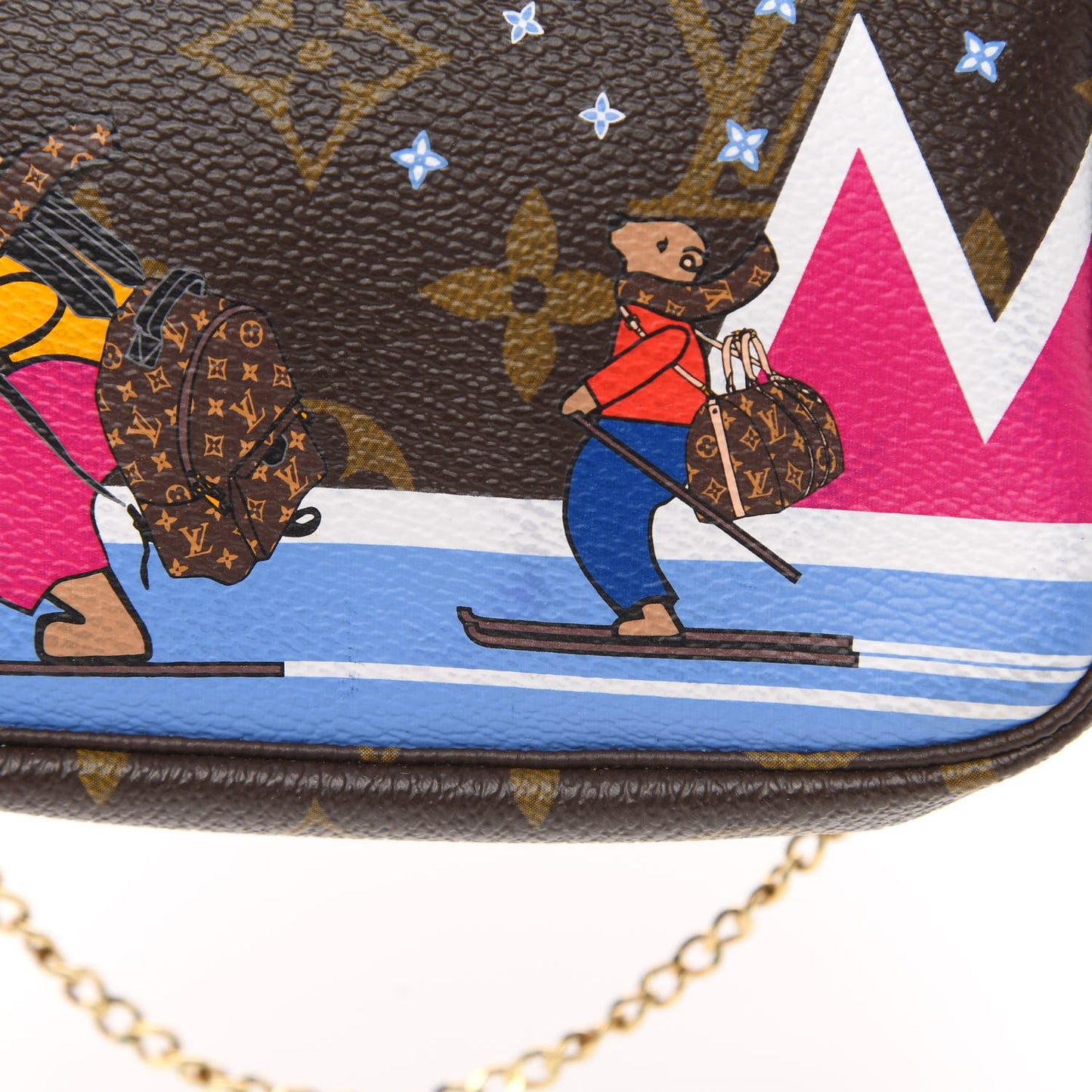 Monogram 2018 Christmas Animation Mini Bears Pochette Accessories
