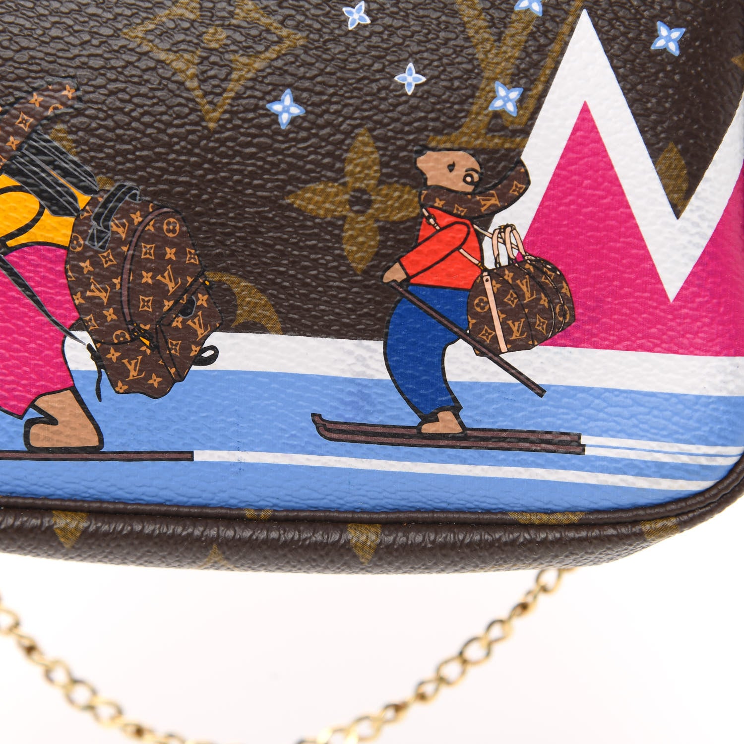 Louis Vuitton Monogram 2018 Christmas Animation Mini Bears Pochette Accessories 11 of 11
