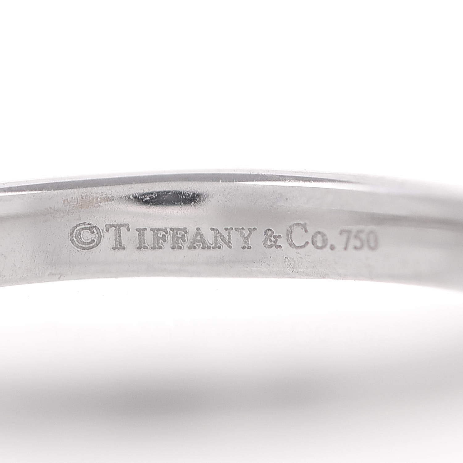 Tiffany 18K White Gold Diamond Heart Swing Dangle Ring 47.5 4.25 4 of 5