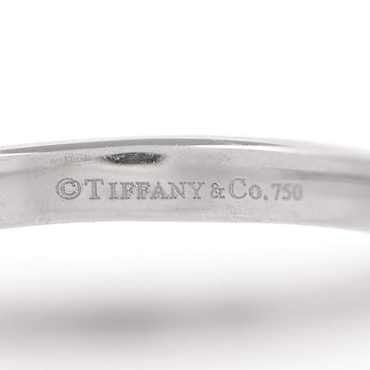 Tiffany 18K White Gold Diamond Heart Swing Dangle Ring 47.5 4.25 4 of 5