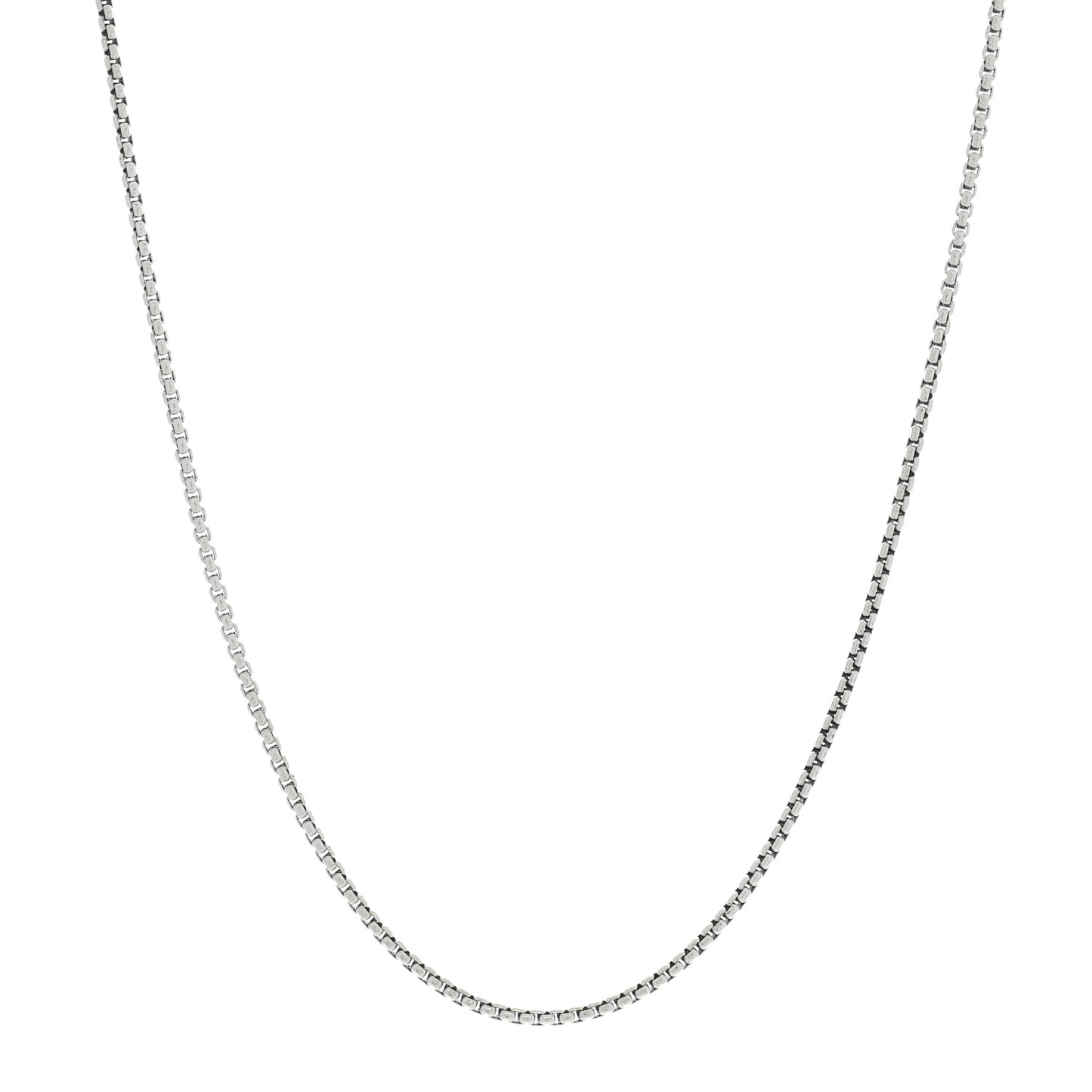 Sterling Silver 14K Yellow Gold 1.7mm Baby Box Chain Necklace 17"