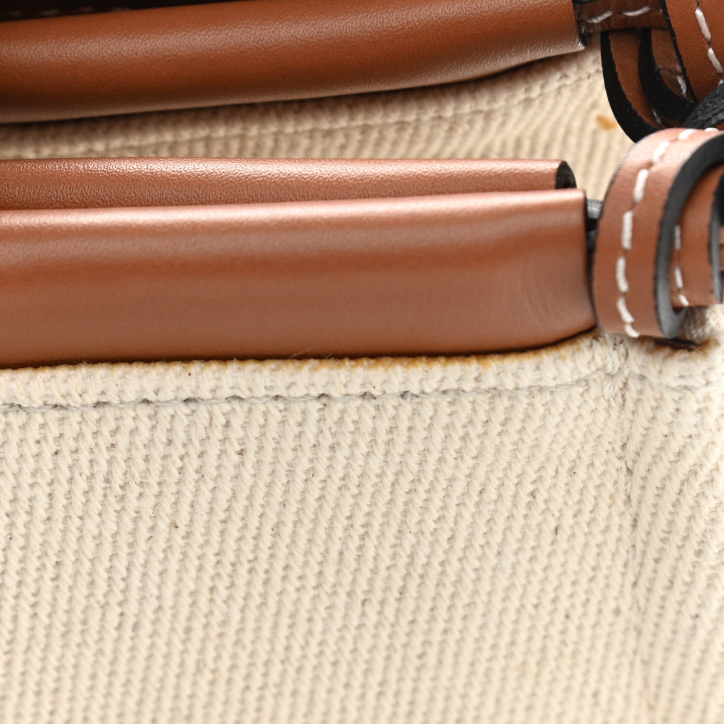 Canvas Calfskin Cushion Tote Beige