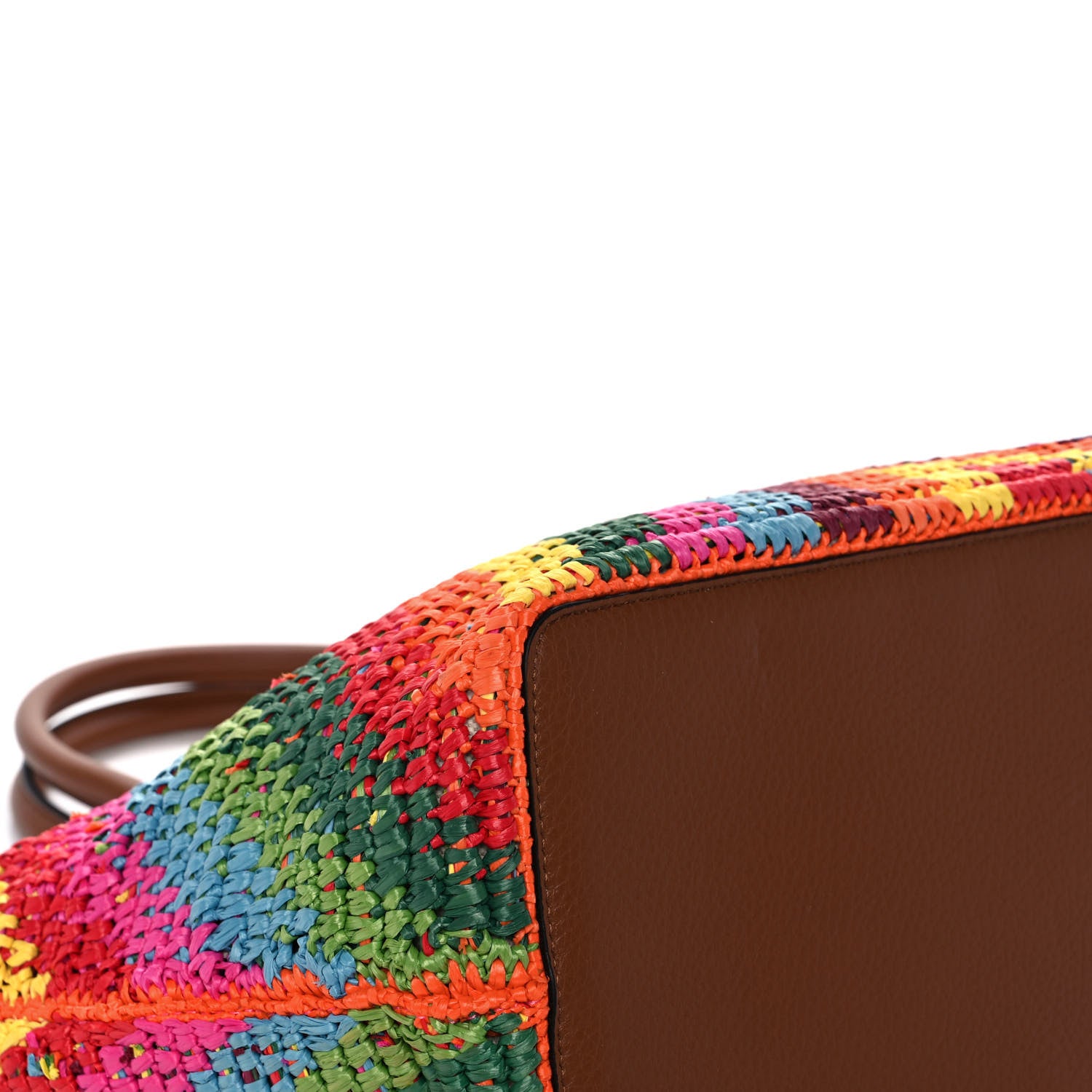 Valentino Garavani Raffia Calfskin Rockstud Summer Tote Multicolor 9 of 13